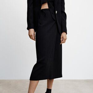 Black Bow Midi- Skirt